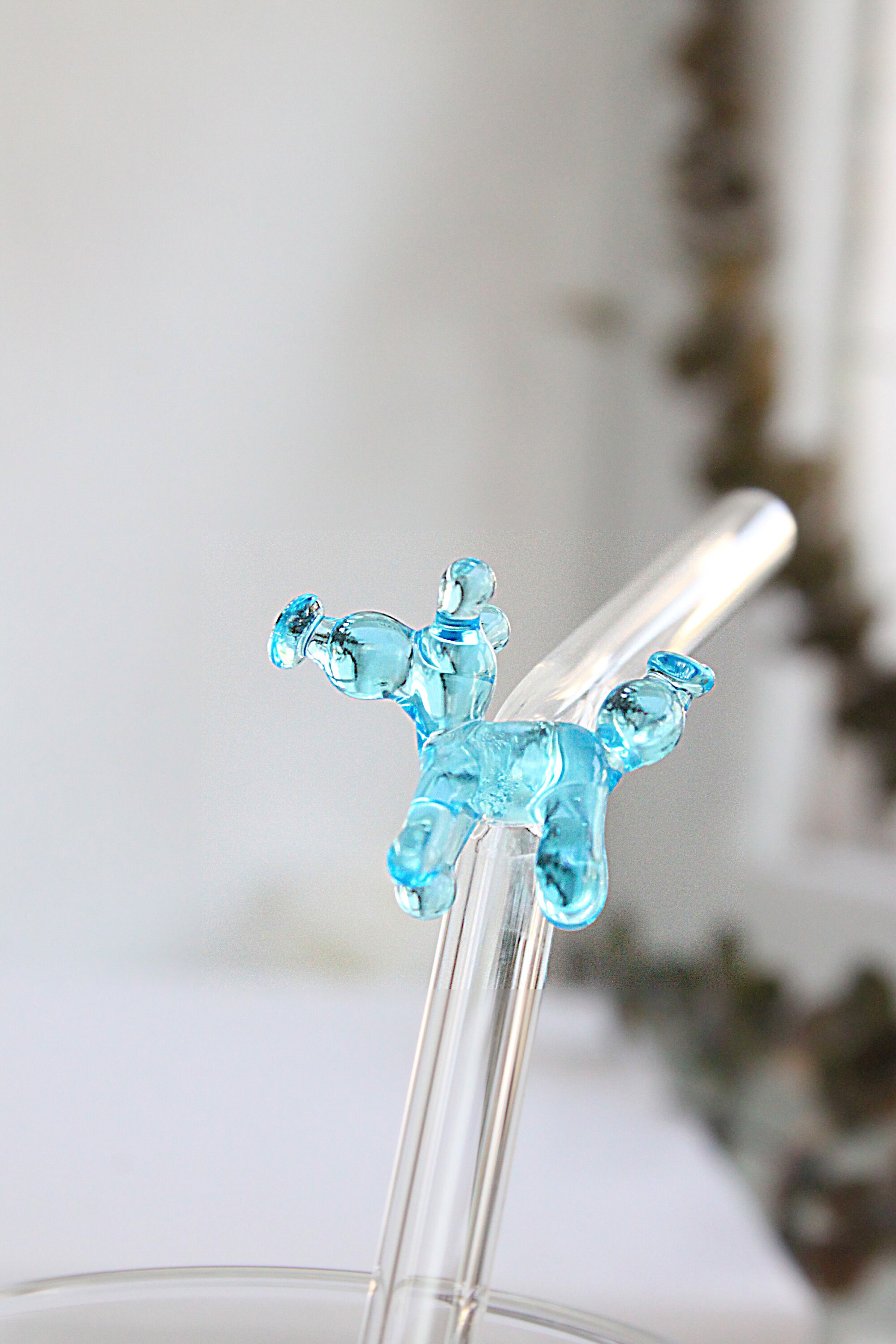 Balloon Dog Drinking glasses with glass strawWine Etsy