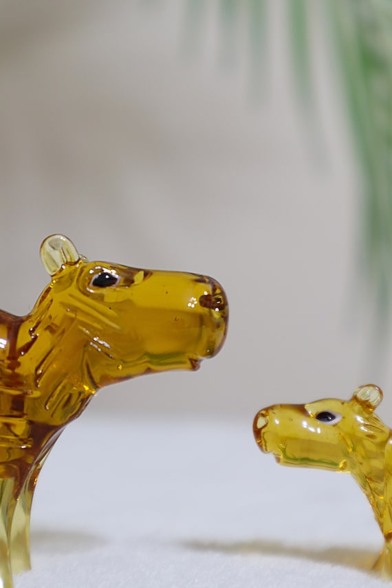 Capybara Glass Figurine, Cute Rodent Animal, Murano Glass, Blown