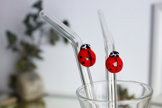 Handmade Glass Drinking Straw Glass Ladybug Ladybug Gift -  Norway