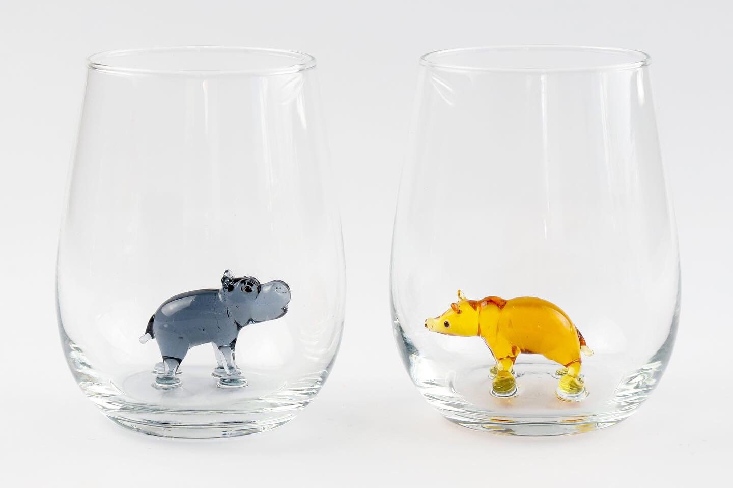 Glass Mug With Wild Animal Figures, Drink Glasses, Water Cup