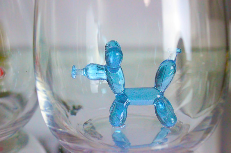 Balloon Dog Drinking Glasses Murano Glassware Glass Tumbler Etsy