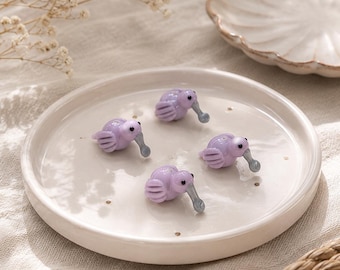 Roseate Spoonbill Beads, Handmade Lampwork Pink Bird Beads, Coastal Waterbird Glass Charms, Nature Inspired Jewelry Making Supplies