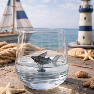 Tribal Great White Shark- Stemless Wine Glass- Great White, Shark