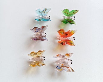 Miniatur Murano Glas Schmetterling Figur, kleine Skulptur, Garten Dekoration, kleine bunte Schmetterlinge, mundgeblasener Vogel, Schreibtisch