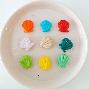 Murano Glass Sea Shell Bead, Lampwork oyster jewelry, DIY earring bracelet charm, mussel bead, ocean spacer, Sealife Bead, Nautical charm