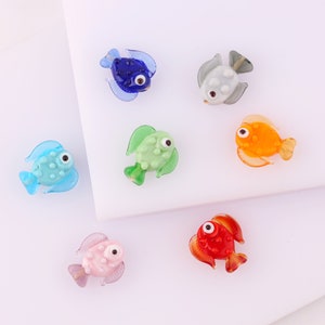 Murano Glass Fish Spacer Beads, Lampwork Pisces Fish jewelry, DIY bracelet  Necklace making bead, Ocean bead, Fish Charm, sea animal earring