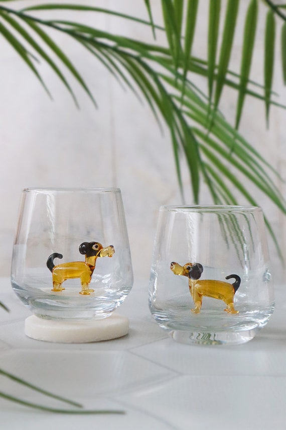 Desert Dog Paw Glass Cup Dog Mom Glass Cup Dog Beer Glass 