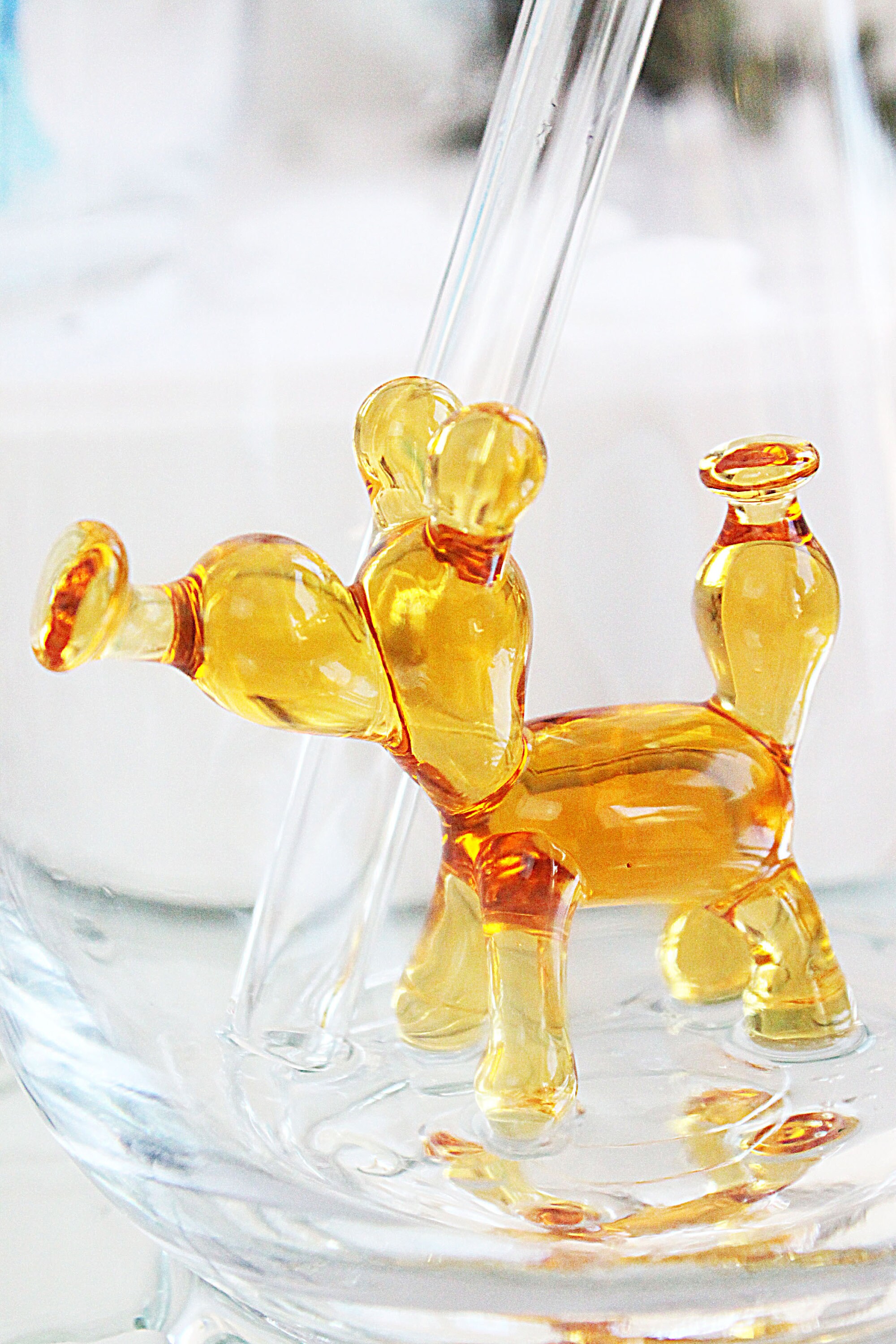 Balloon Dog Drinking glasses with glass strawWine Etsy