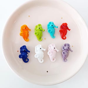 Murano Glass Sea Horse Spacer Bead, Lampwork Ocean bead, Sea Animal Beads, Nautical charms, beach jewelry, DIY bracelet making supplies,