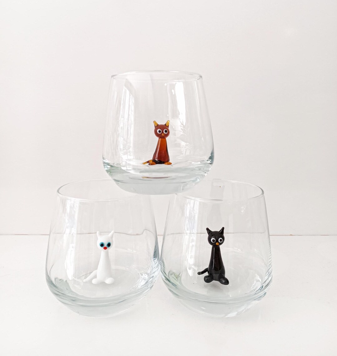 Colorful Cats Drink Cup, Cat Glass Water Cup, Cat Owner Mug Mug ...