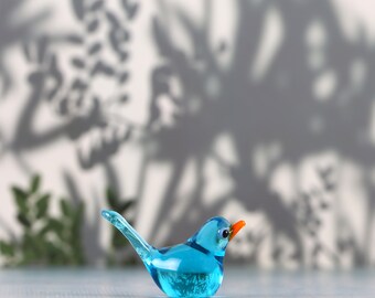 Miniature Murano Glass Bird Set, Lampwork Cute Bird, Little Bird