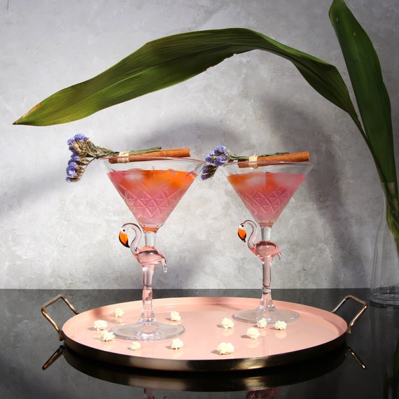 Crystal Martini Glasses - Pink – Simple Fine Food