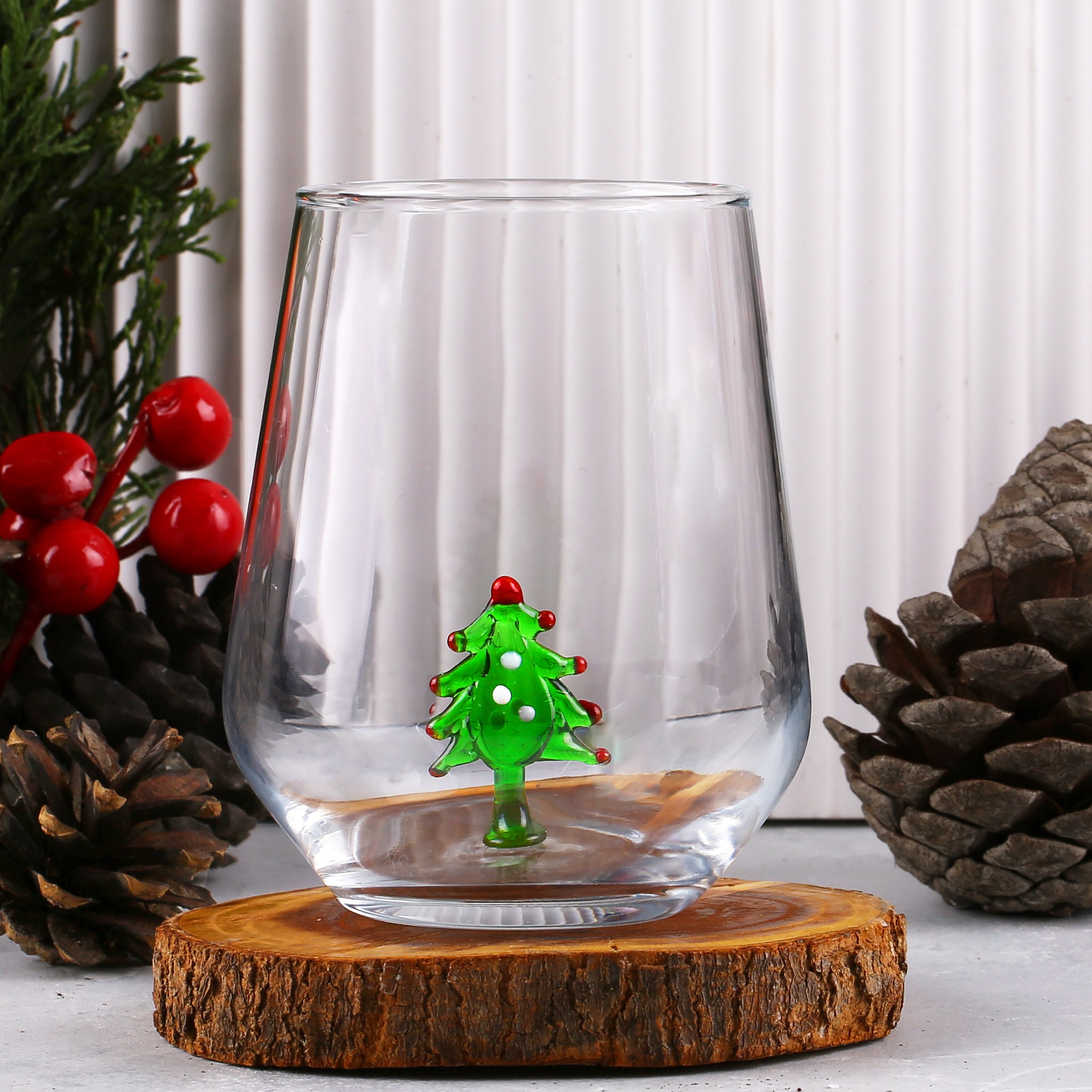 Glass Mug Merry Christmas Tree Frosted Glass Mug Glass - Temu