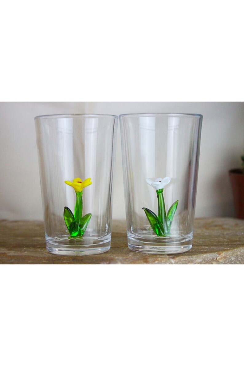 Handmade Shot Glass Set With Daisy Barware Glass Wedding Etsy