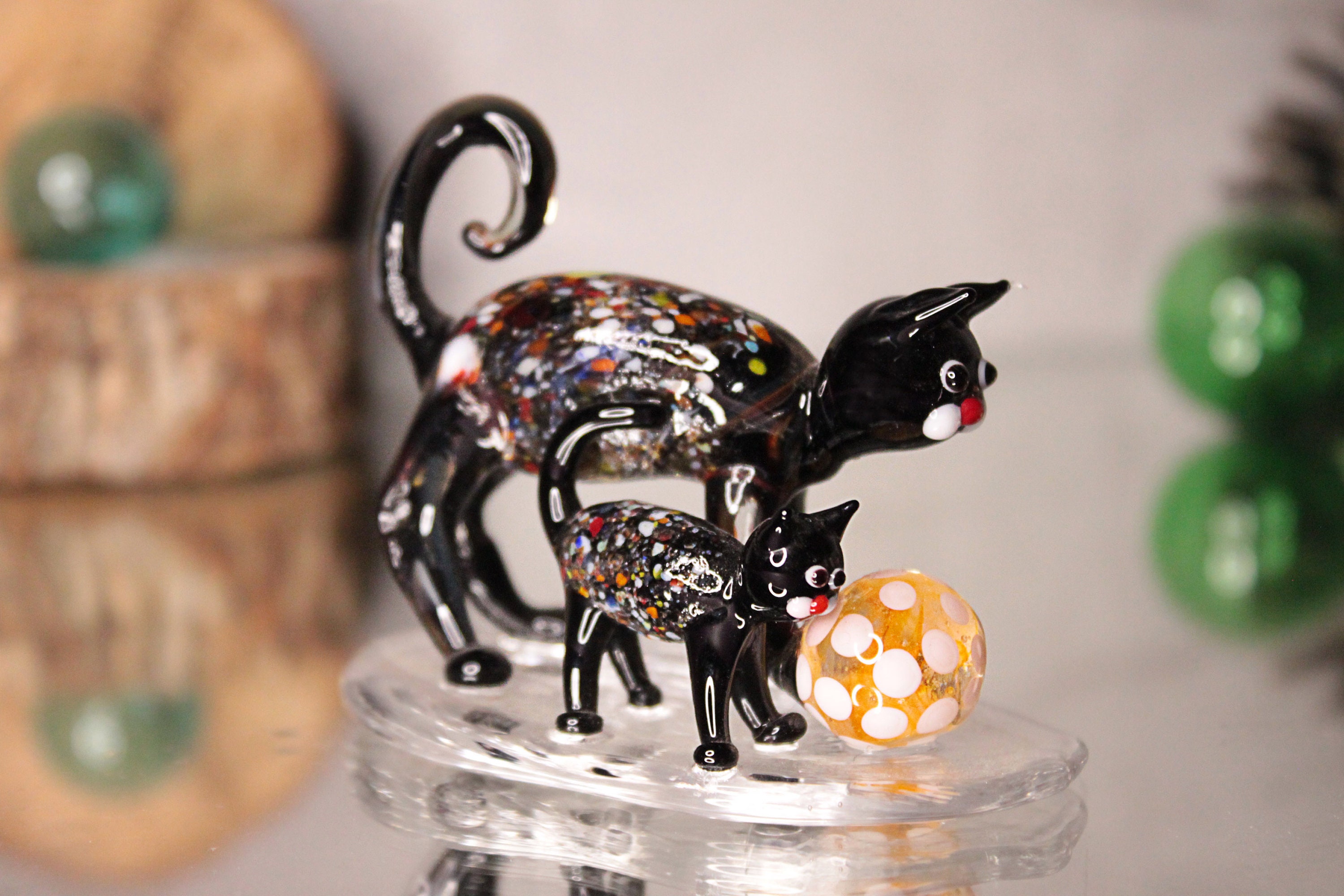 Glass cat figurinegift for cat lovers Murano Glass catglass Etsy