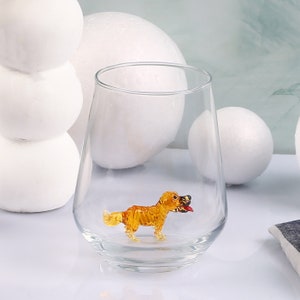 Golden retriever dog glass drinking cup, English retriever mug, glassware, dog dad xmas gift, water cup, golden Mom gift, dog birthday party
