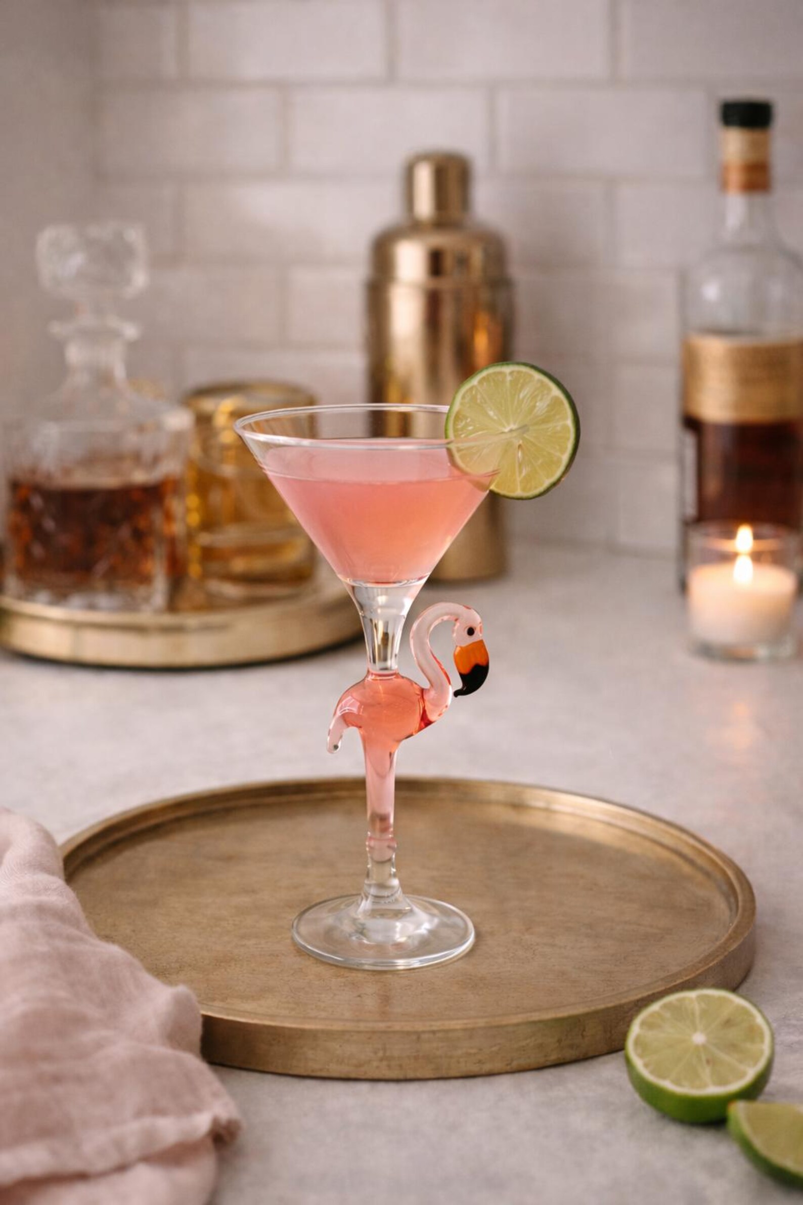 Valentine Martini glasses, Flamingo glassware, barware ,wedding, cocktail party, home bar, margarita, drinkware, pink flamingo, anniversary