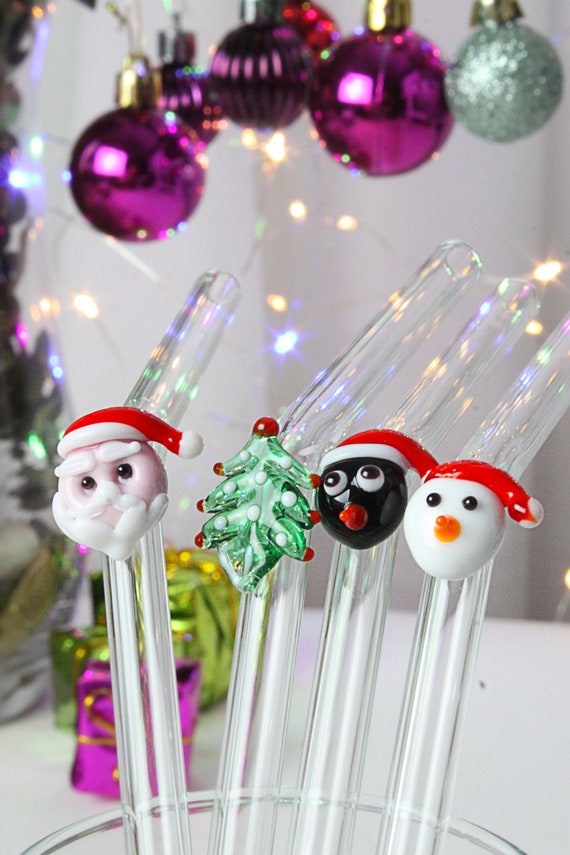 Christmas Theme Reusable Drinking Straw Set of 5 – MiniZooUSA