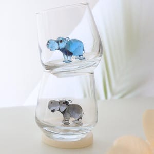 Leuke nijlpaardborrelset, kleine nijlpaardbeker, huwelijksfeestglas, designglas, bar, nijlpaardcadeau, verjaardagscadeau, nijlpaardliefhebber,