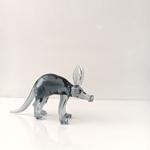 Aardvark glass figurine, ant eater animal, lampwork figures, blown glass, art glass, miniature desk animal, Nature Inspired Animal Design