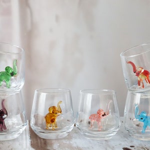 Elephant shot glasses set , elephant cup, small drinking cup, wedding shot glass, cocktail party glass, barware set, birthday, new home gift