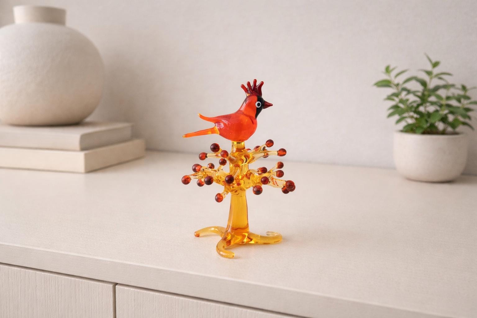 12 Decorazioni Natalizie Con Cardinali Rossi Su Bastoncino Banberry Designs - Plettri Floreali Con Pigne E Bacche Per Centrotavola Fai Da Te - 2