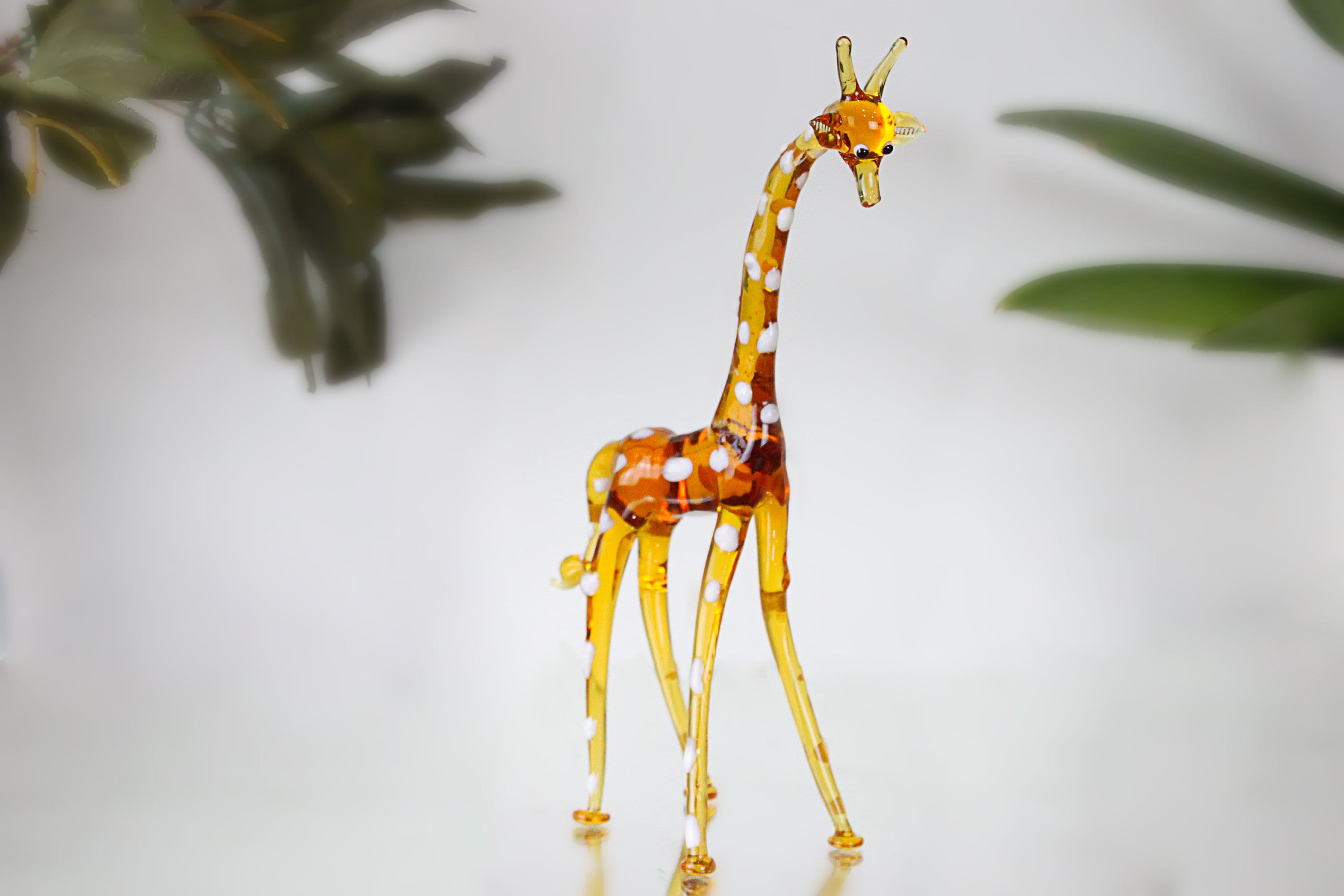 Glass Giraffe Figurine Murano Glass Animals Cute Giraffe Etsy
