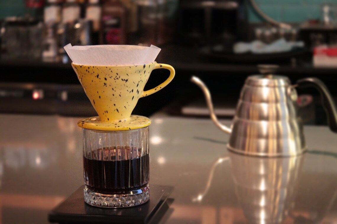 Ceramic Pour over cone ceramic V60 brown coffee dripper Etsy