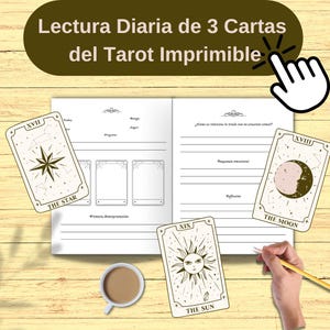 Daily 3-Card Tarot Reading Printable. Tarot Journal in Spanish. Ideal for Beginners Reading