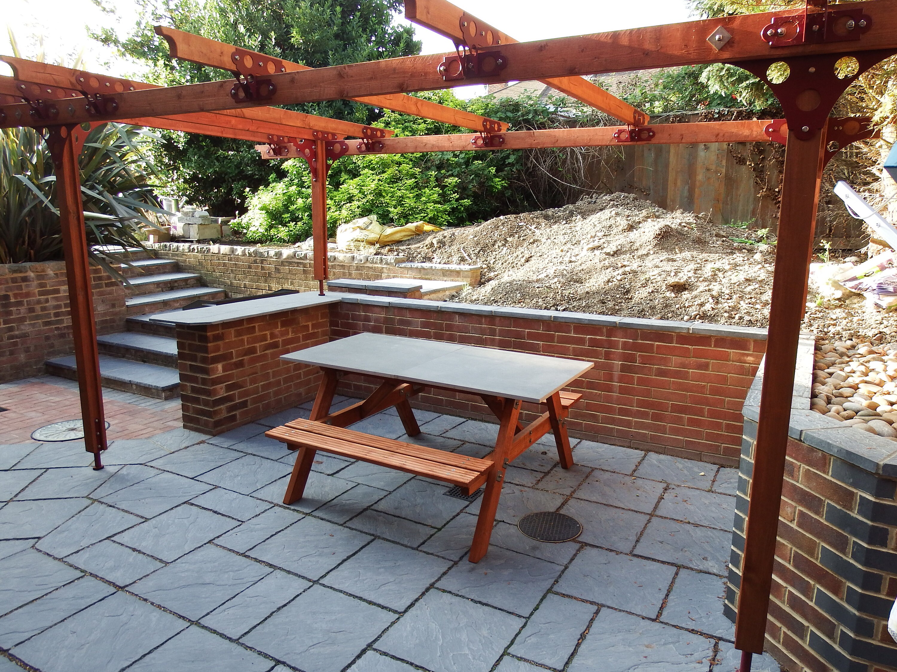 Stone Top Patio Table 1200mm Etsy