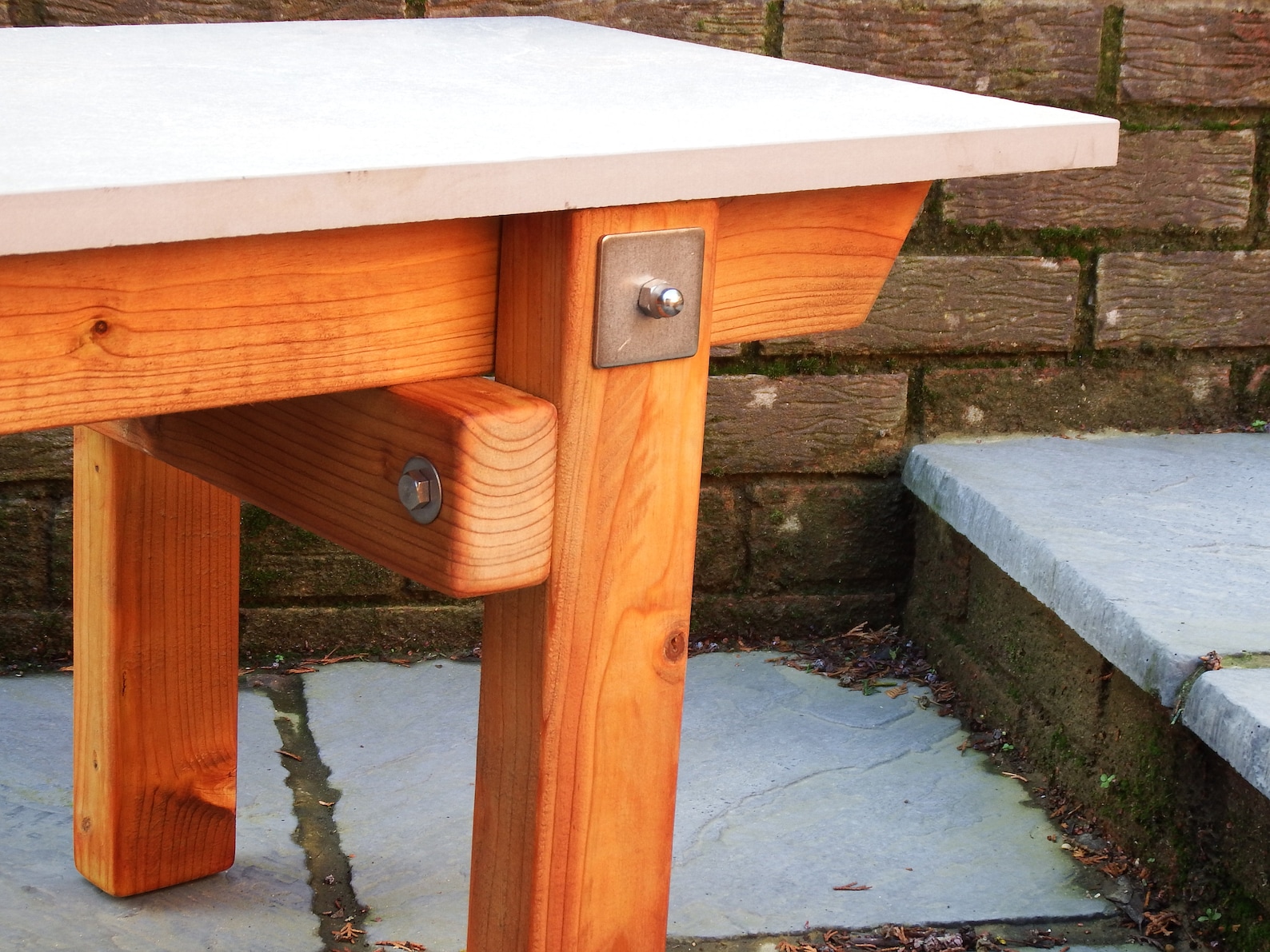 Stone Top Patio Table 1200mm Etsy UK