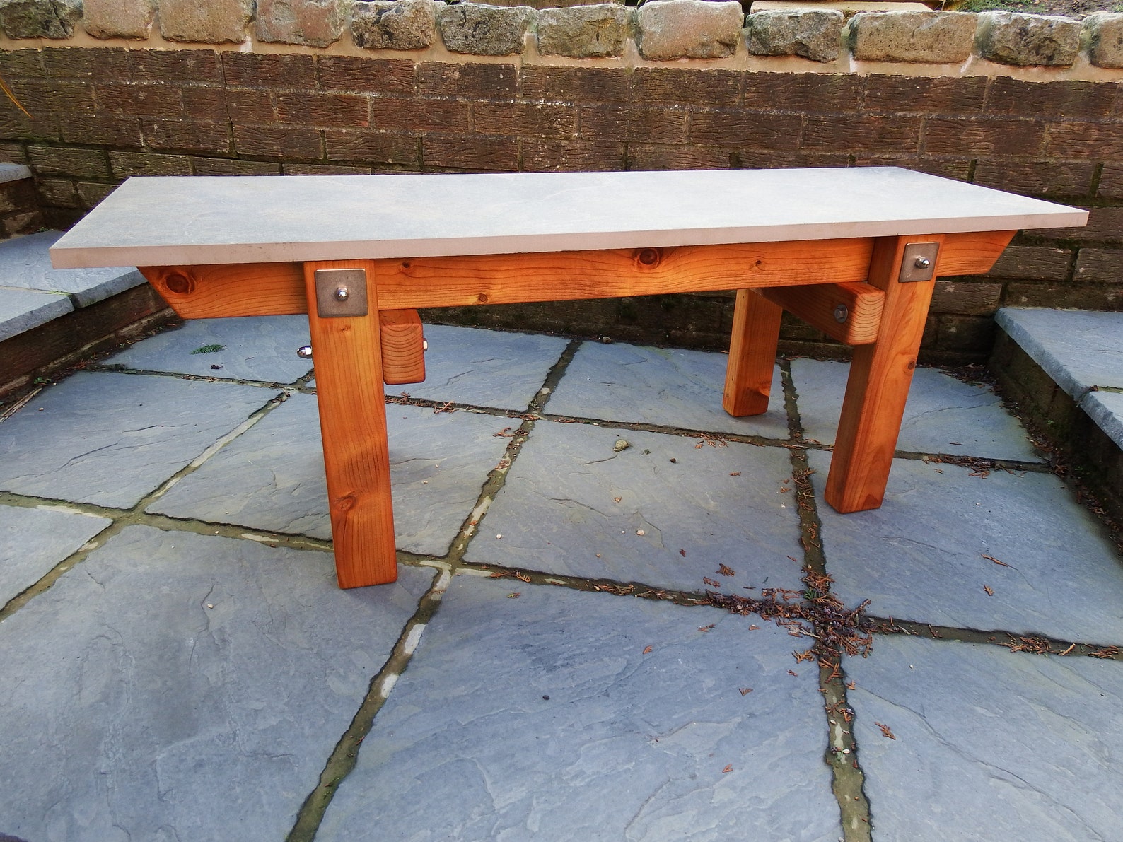 Stone Top Patio Table 1200mm Etsy
