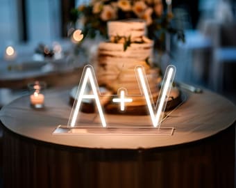 Freestanding Neon Sign for Table Decor + Battery Upgrade, LED Neon Lights with Acrylic Stand, Custom Light Up Centrepiece Signage