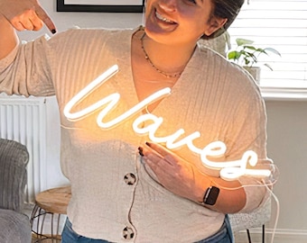 Name in Neon Lights - Custom LED Neon Sign, Personalized Wall Lamp, Brightness Dimmable Freestanding Light, Cute Signage, Aesthetic Gift