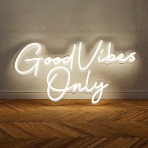 Good Vibes Only Neonschild, ästhetischer Dekorakzent, LED-Neonschild, Stimmungsbooster für gemütliches Ambiente in einem modernen Interieur
