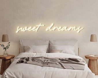 Sweet Dreams Leuchtreklame, individuelles Neonlichtschild, Schlafzimmerwandkunst, LED-Neonschild