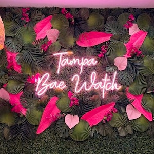Benutzerdefinierte Leuchtreklame für Blumenwand, LED-Neonlichter, Schönheitssalon Grasblumenwand Hintergrund, Instagrammierbare Lichter für Wimpern oder Nagelleiste