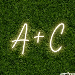 Initials Custom Neon Sign - Custom neon sign for wedding reception, neon sign wedding,