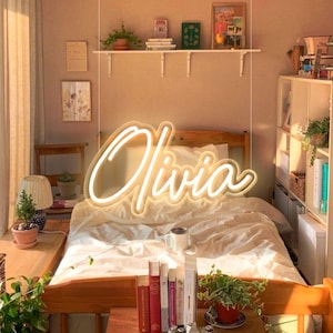 Name in Neon Lights - Custom LED Neon Sign for Wall with Dimmer Controller, Cute Lamp for Kids Room