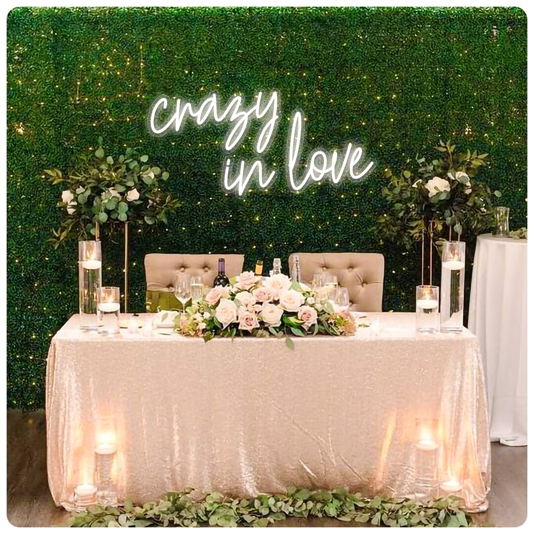 Crazy in Love LED Neon Sign for Wedding Reception Decoration, Custom