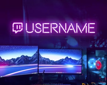 Custom Username neon sign, gaming decor, twitch neon sign, personalized gift, custom LED neon sign