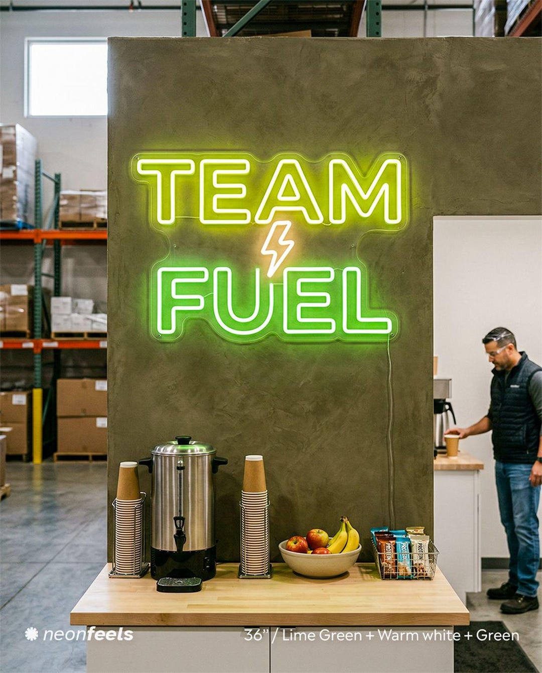 LED Neon Sign for Snack Station, Team Fuel Wall Light for Employee ...