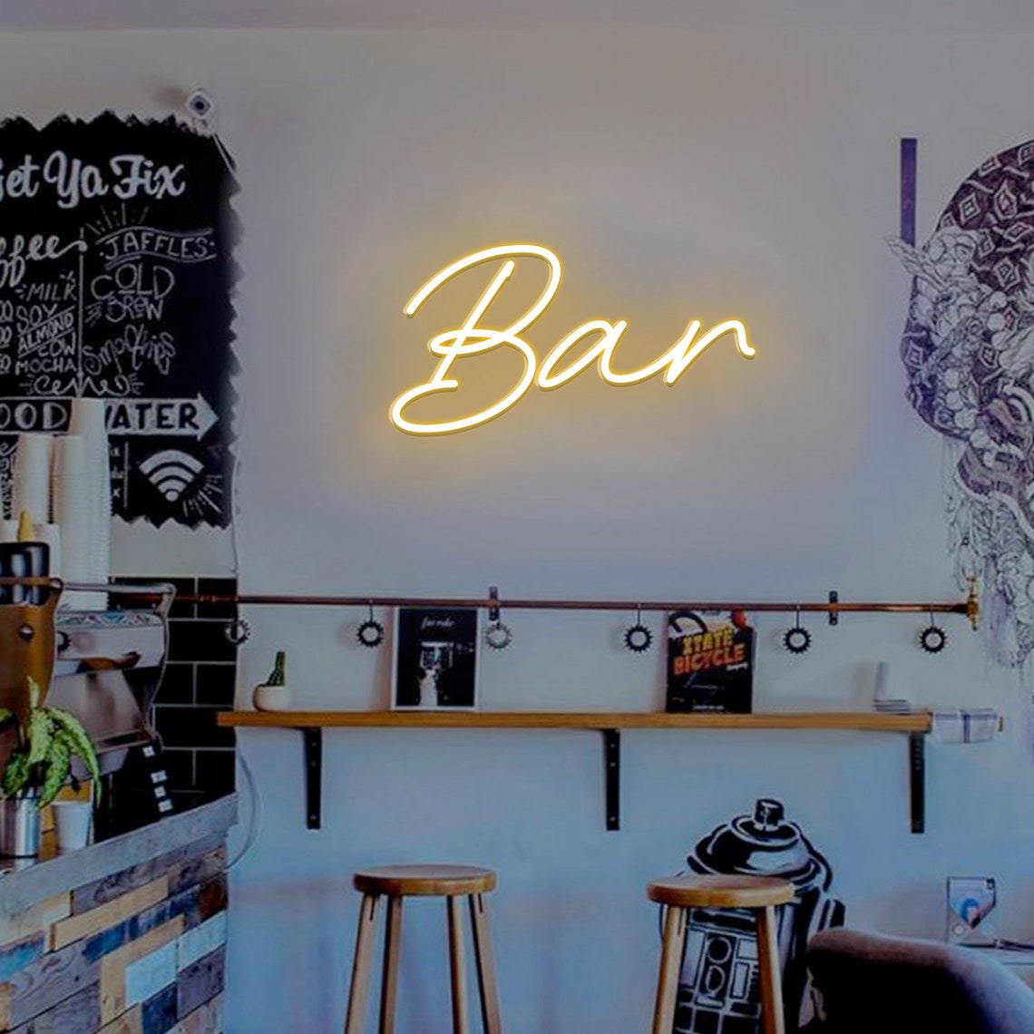 Bar Neon Sign LED Neon Light Bar Cart Decor Bar Sign Etsy UK
