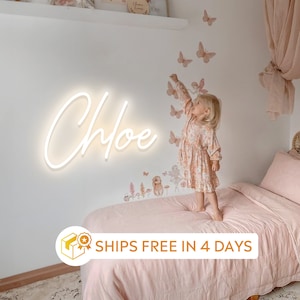 Neon Sign with Name - Safe LED Neon Sign for Wall with Dimmer Controller, Custom Cute Lamp for Kids Room, Personalized Gifts for Loved Ones