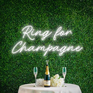 Anello per Champagne - Insegna al neon a LED per la decorazione del ricevimento di nozze, insegna al neon personalizzata con personalizzazione per lo sfondo del photobooth della festa