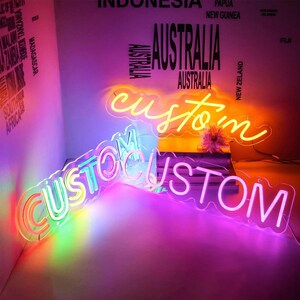 Letrero de neón personalizado - Luces LED llamativas - Adecuado para la decoración del hogar, recepción de bodas, fiesta o negocios - Regalos de texto personalizados