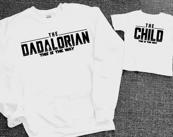 The Mandalorian Dad and Child shirts | Star Wars | Mandalorian Baby | Dadalorian | Matching Father and Son | Matching Father and Daughter