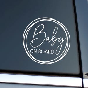 Naklejka na samochód Baby On Board | Naklejka na samochód Baby On Board | Prosta naklejka na samochód | Słodka | Minimalistyczna mama | Minimalistyczne dziecko | Zwykła ładna nowa mama