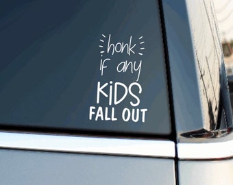 Kids On Board | Car Decal | Car Sticker | Baby On Board | Minimalist Kids | Cute | Funny | Vinyl | Honk If Any Kids Fall Our Decal Vehicle
