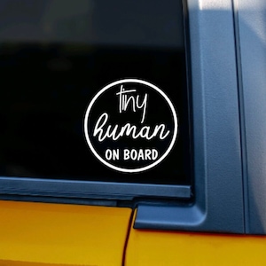 Baby On Board Car Decal | Baby On Board Sticker | Simple Car Sticker | Tiny Human On Board Sticker | Plain | Minimalist Mama Baby Car Decal
